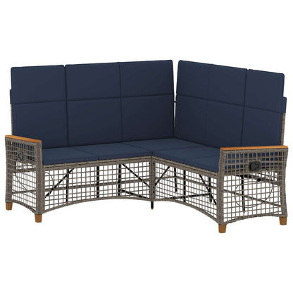 Tuin ligbankset Grijs en Marineblauw 164 x 164 x 112 cm