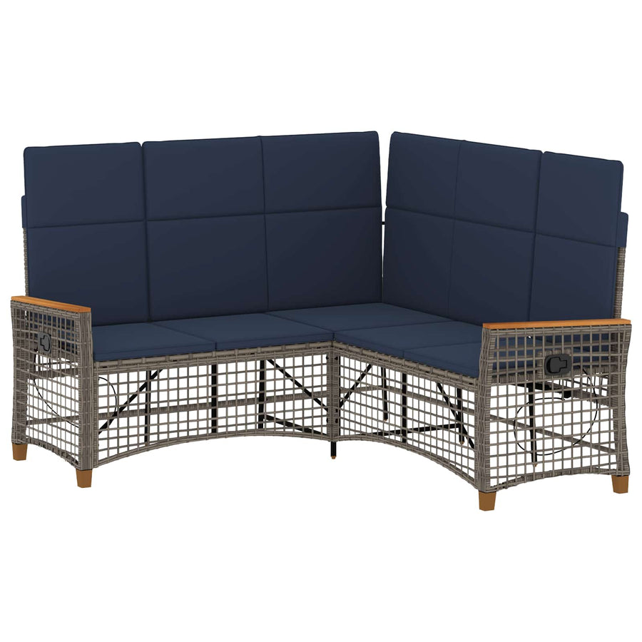 Tuin ligbankset Grijs en Marineblauw 164 x 164 x 112 cm