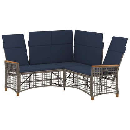 Tuin ligbankset Grijs en Marineblauw 164 x 164 x 112 cm
