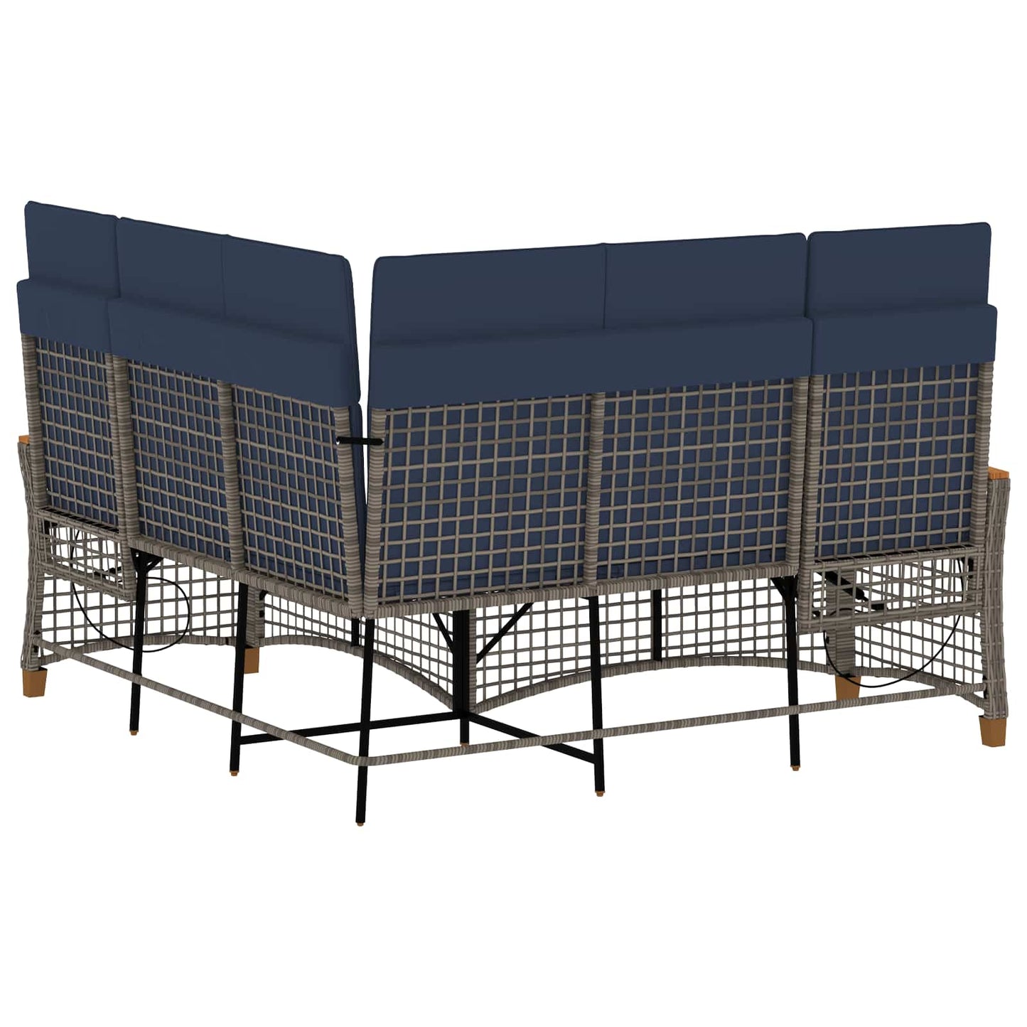 Tuin ligbankset Grijs en Marineblauw 164 x 164 x 112 cm