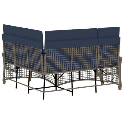 Tuin ligbankset Grijs en Marineblauw 164 x 164 x 112 cm