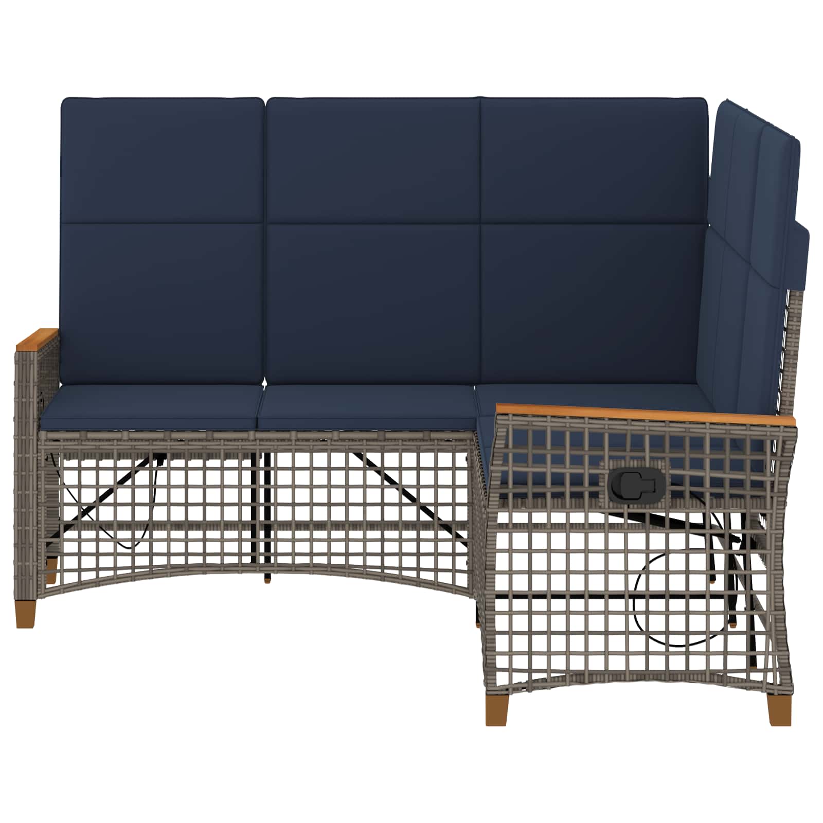 Tuin ligbankset Grijs en Marineblauw 164 x 164 x 112 cm