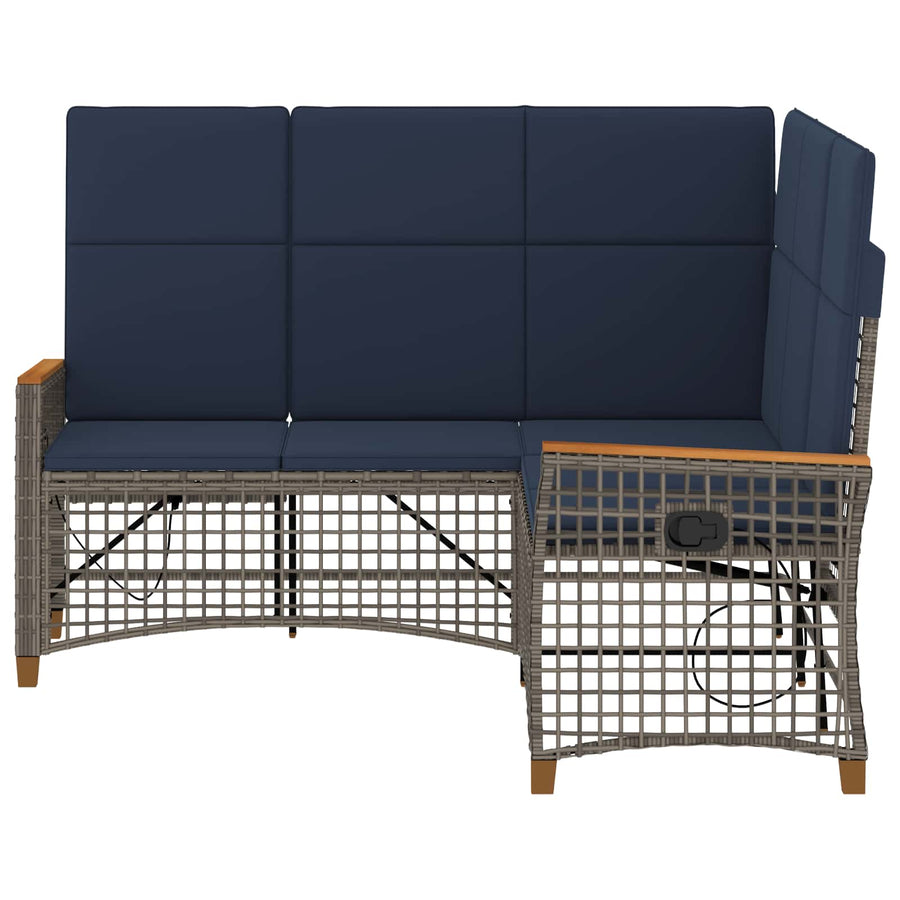Tuin ligbankset Grijs en Marineblauw 164 x 164 x 112 cm