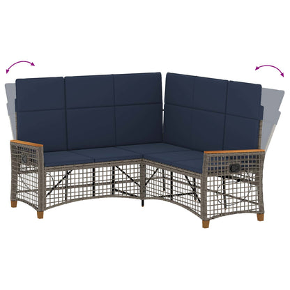 Tuin ligbankset Grijs en Marineblauw 164 x 164 x 112 cm