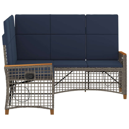 Tuin ligbankset Grijs en Marineblauw 164 x 164 x 112 cm