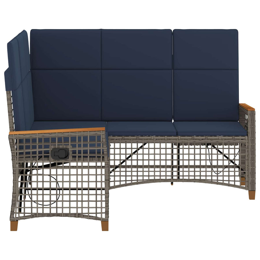 Tuin ligbankset Grijs en Marineblauw 164 x 164 x 112 cm