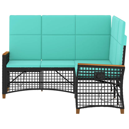 Tuin ligbankset Zwart en Turquoise 164 x 164 x 112 cm