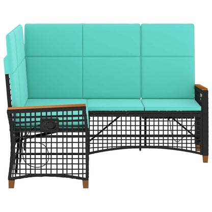 Tuin ligbankset Zwart en Turquoise 164 x 164 x 112 cm