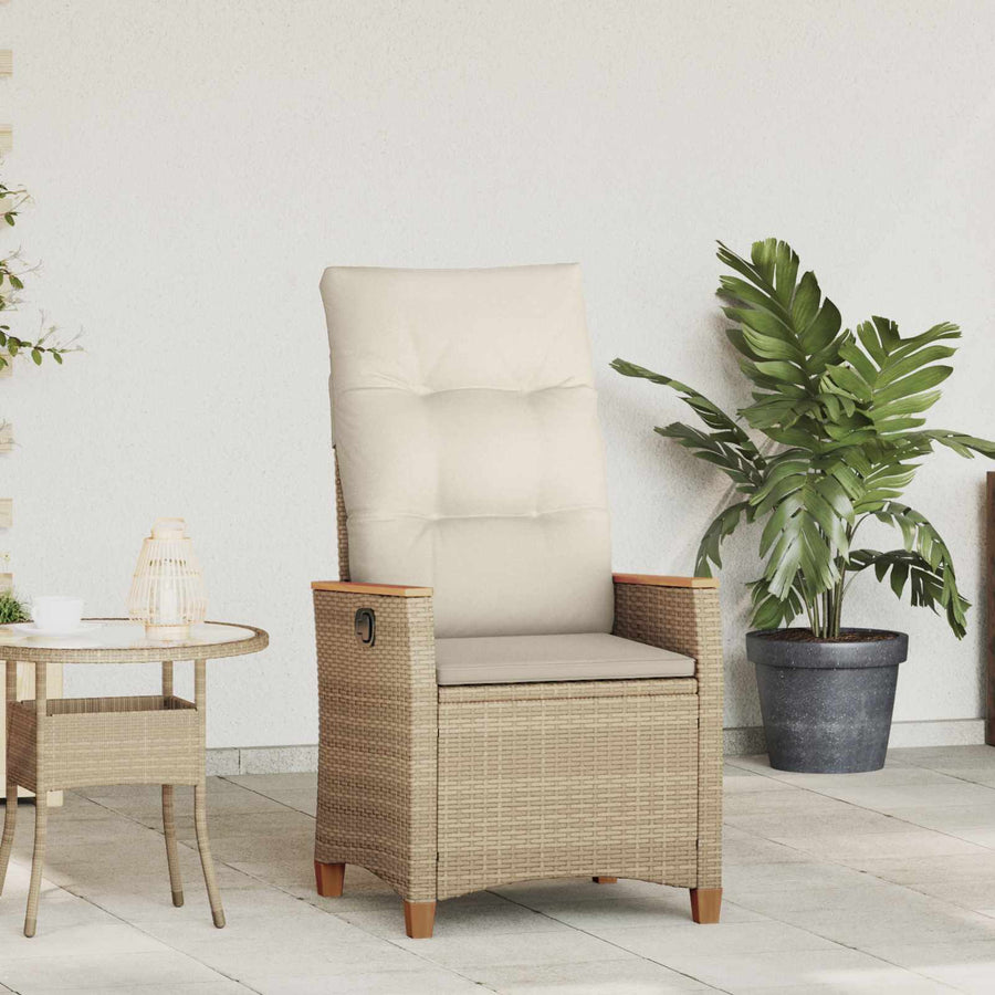 Verstelbare tuinstoel Beige en Crème 64 x 57,5 x 112 cm