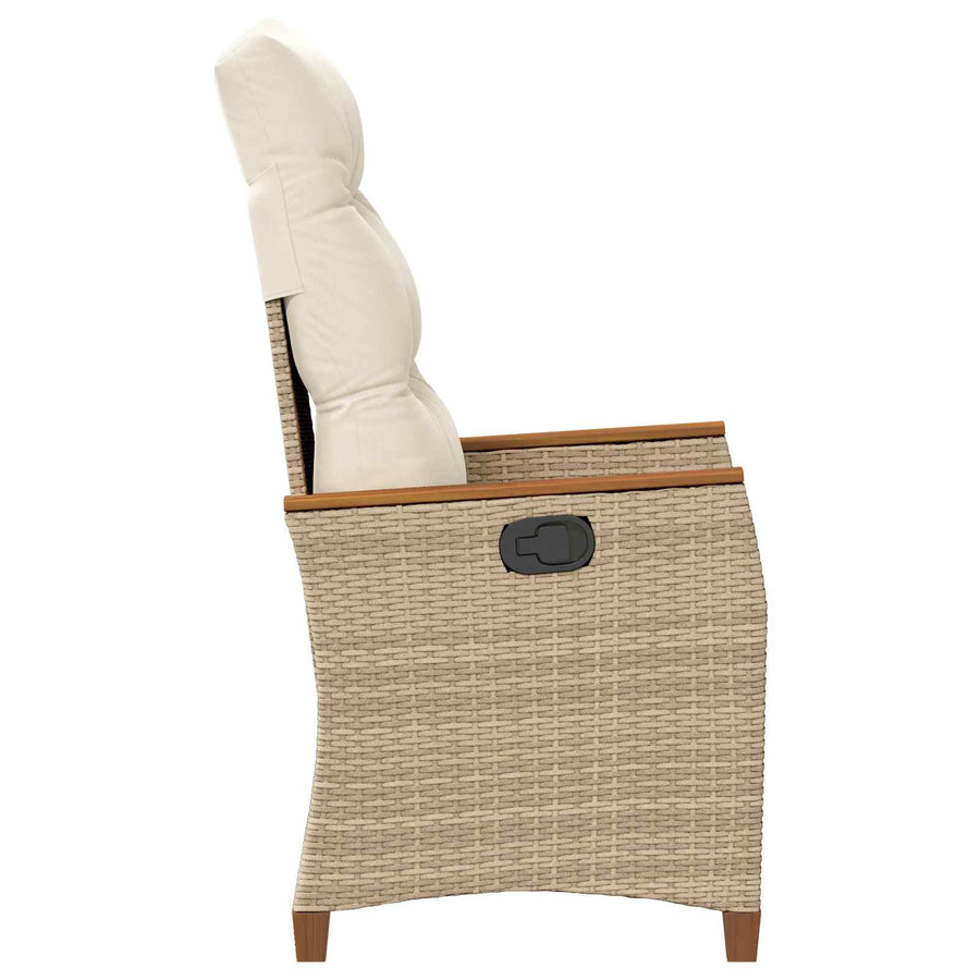 Verstelbare tuinstoel Beige en Crème 64 x 57,5 x 112 cm