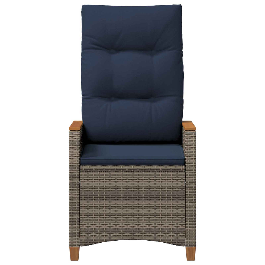 Verstelbare tuinstoel Grijs en Marineblauw 64 x 57,5 x 112 cm