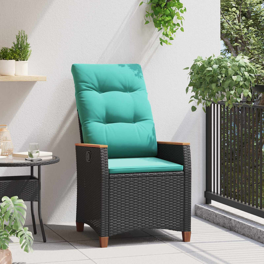Verstelbare tuinstoel Zwart en Turquoise 64 x 57,5 x 112 cm