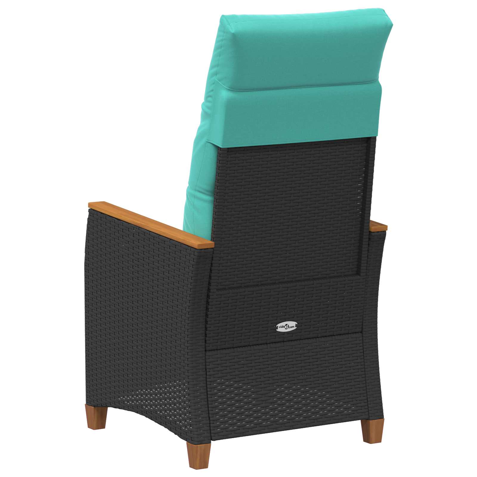 Verstelbare tuinstoel Zwart en Turquoise 64 x 57,5 x 112 cm