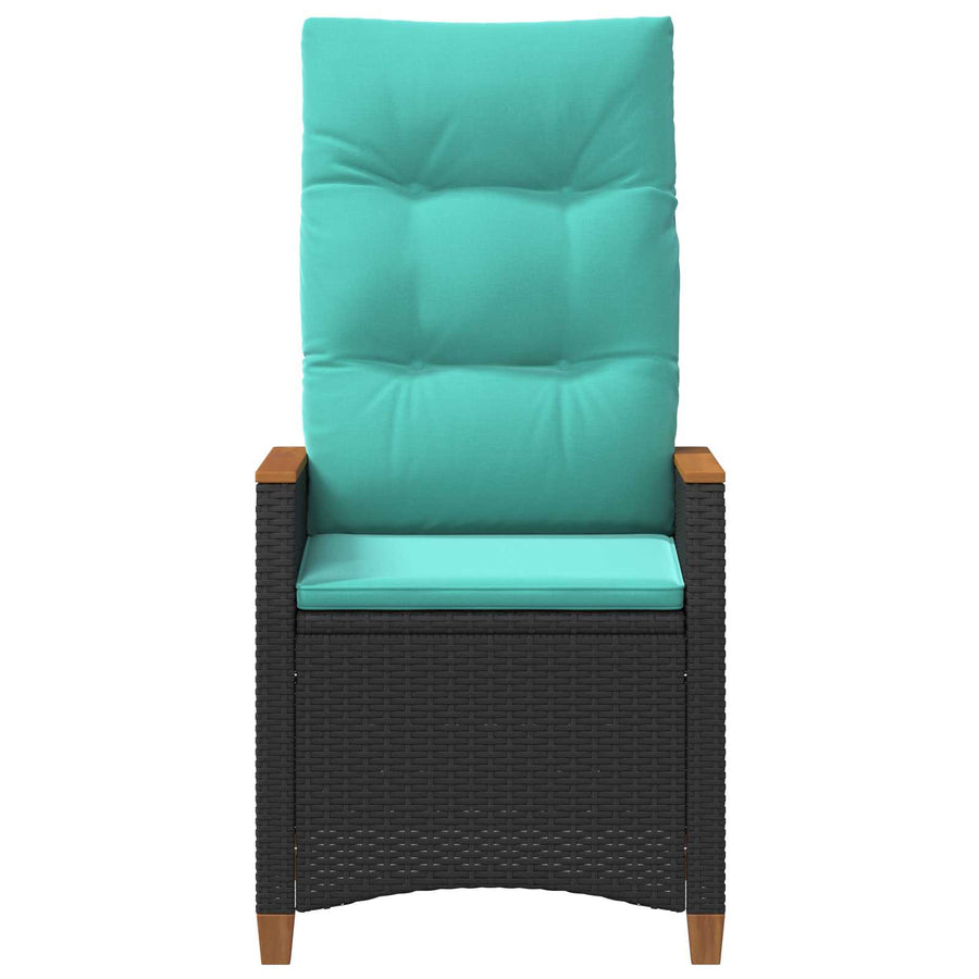 Verstelbare tuinstoel Zwart en Turquoise 64 x 57,5 x 112 cm