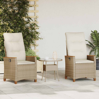 Verstelbare tuinstoel Beige en Crème 64 x 57,5 x 112 cm