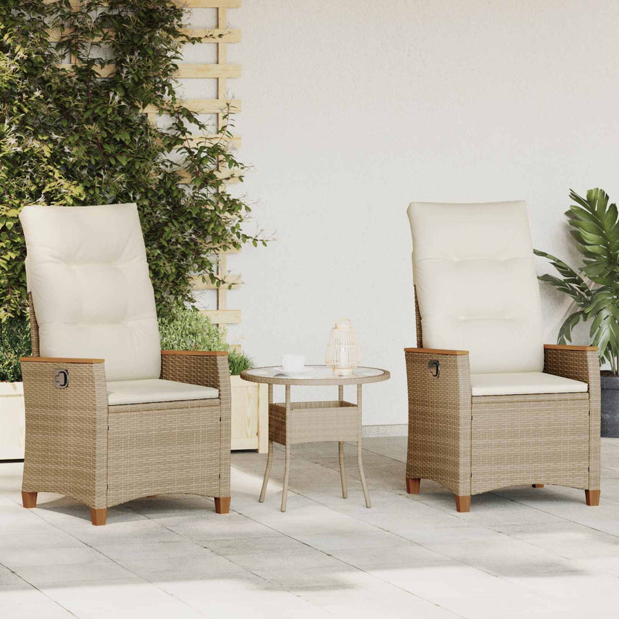 Verstelbare tuinstoel Beige en Crème 64 x 57,5 x 112 cm