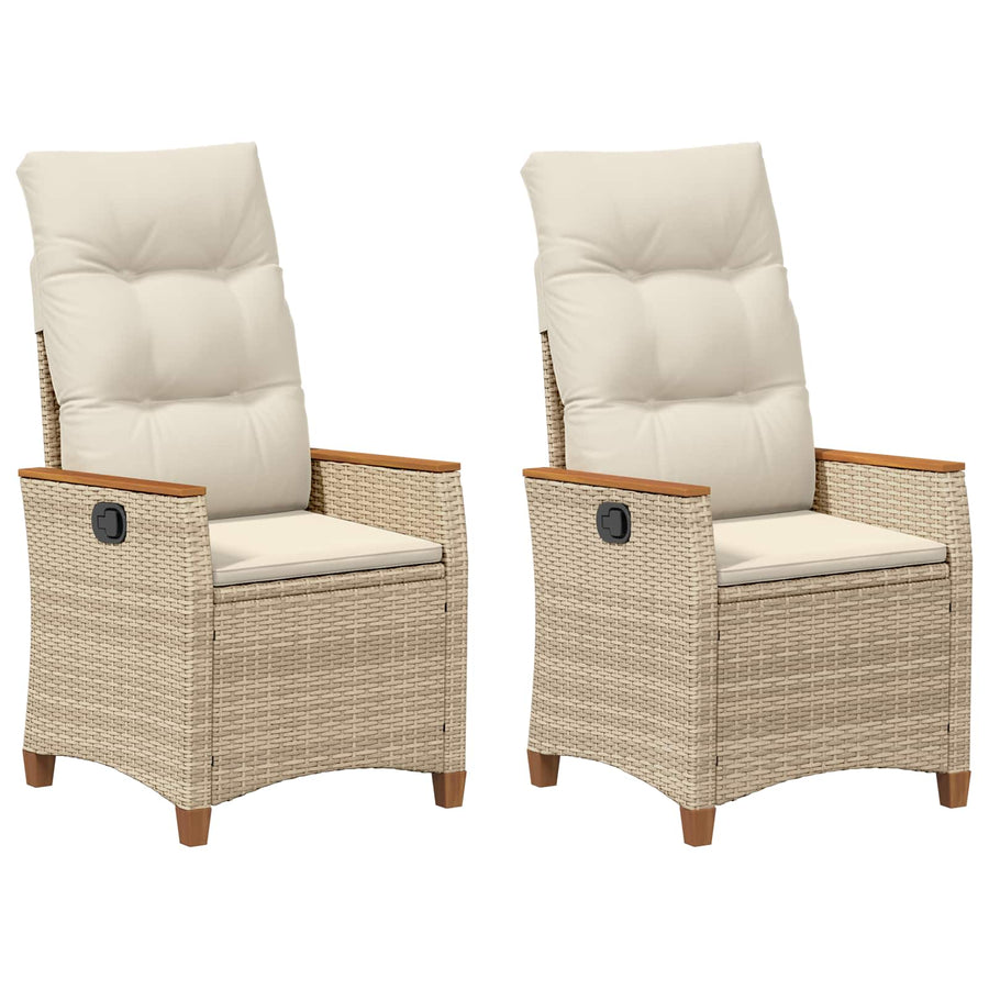 Verstelbare tuinstoel Beige en Crème 64 x 57,5 x 112 cm