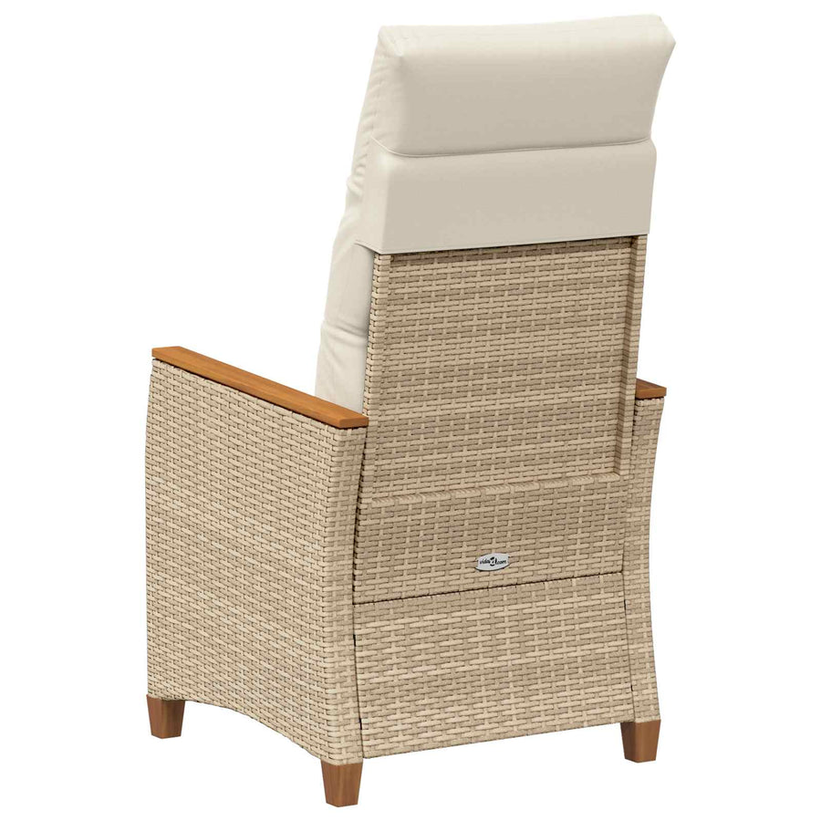 Verstelbare tuinstoel Beige en Crème 64 x 57,5 x 112 cm
