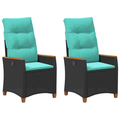 Verstelbare tuinstoel Zwart en Turquoise 64 x 57,5 x 112 cm