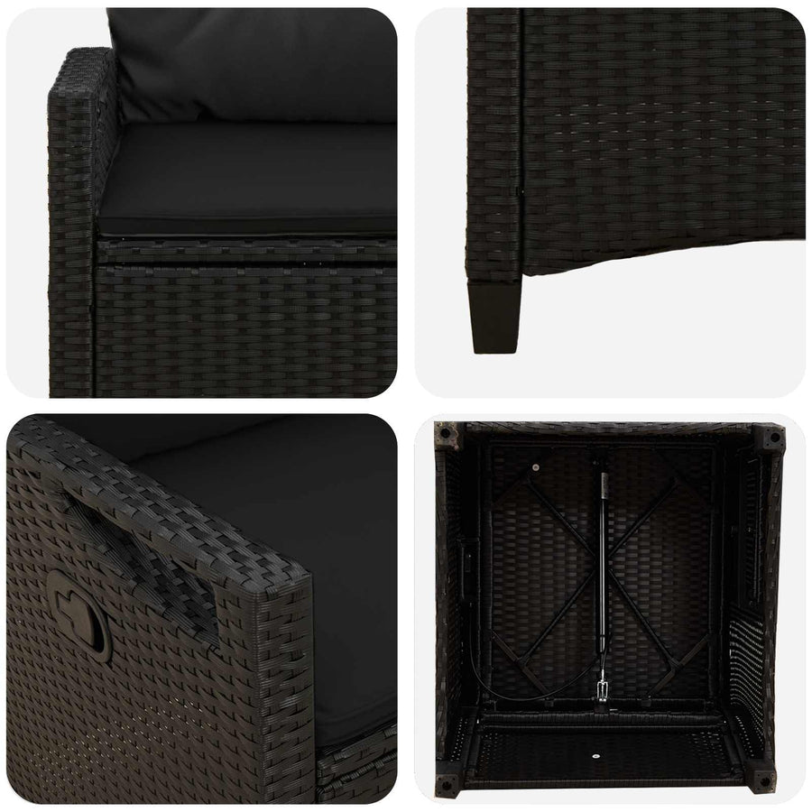 Tuinstoel 2 pcs Zwart 56 x 64 x 94 cm Staal en Polyester