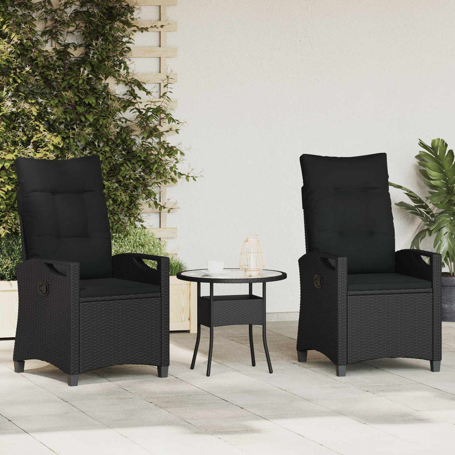 Tuinstoel 2 pcs Zwart 56 x 64 x 94 cm Staal en Polyester