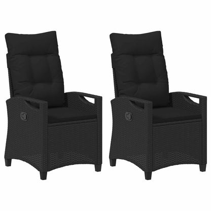 Tuinstoel 2 pcs Zwart 56 x 64 x 94 cm Staal en Polyester
