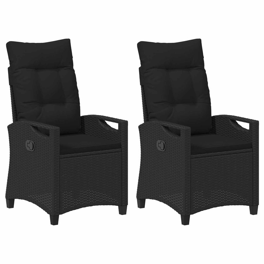 Tuinstoel 2 pcs Zwart 56 x 64 x 94 cm Staal en Polyester