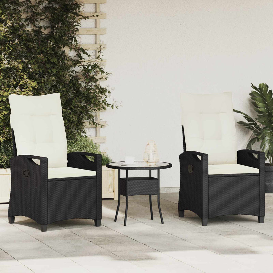 Tuinstoel 2 pcs Zwart en Crème 56 x 60 x 112 cm