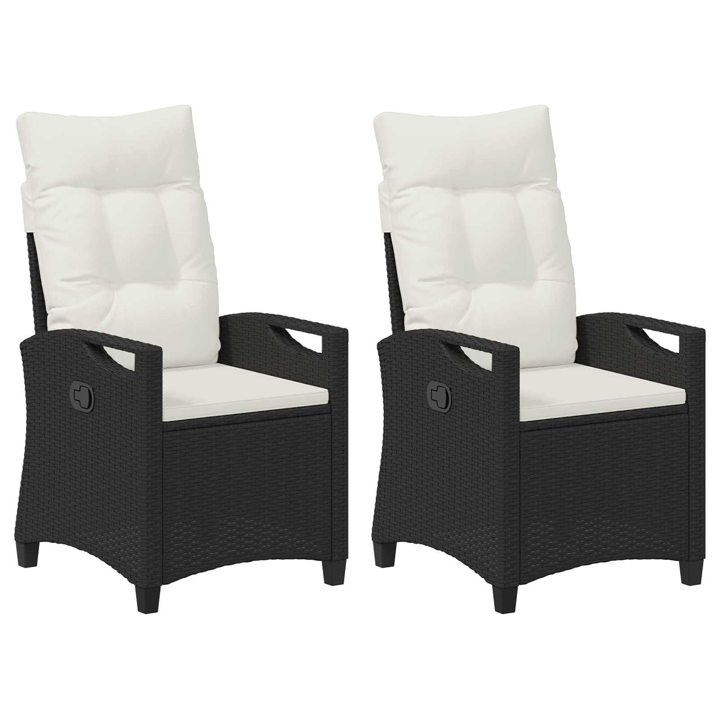 Tuinstoel 2 pcs Zwart en Crème 56 x 60 x 112 cm