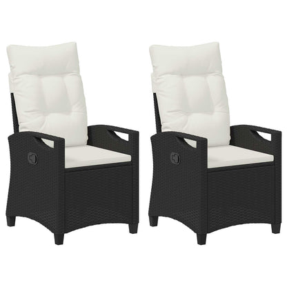 Tuinstoel 2 pcs Zwart en Crème 56 x 60 x 112 cm