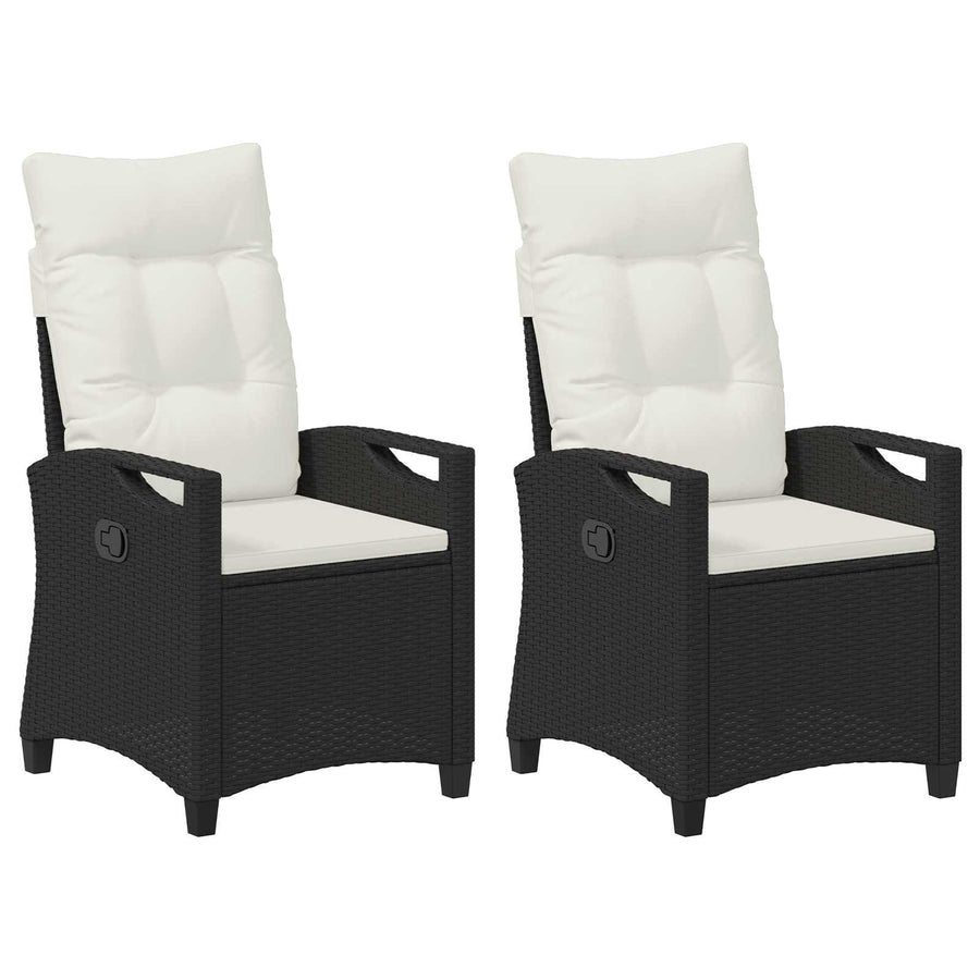 Tuinstoel 2 pcs Zwart en Crème 56 x 60 x 112 cm