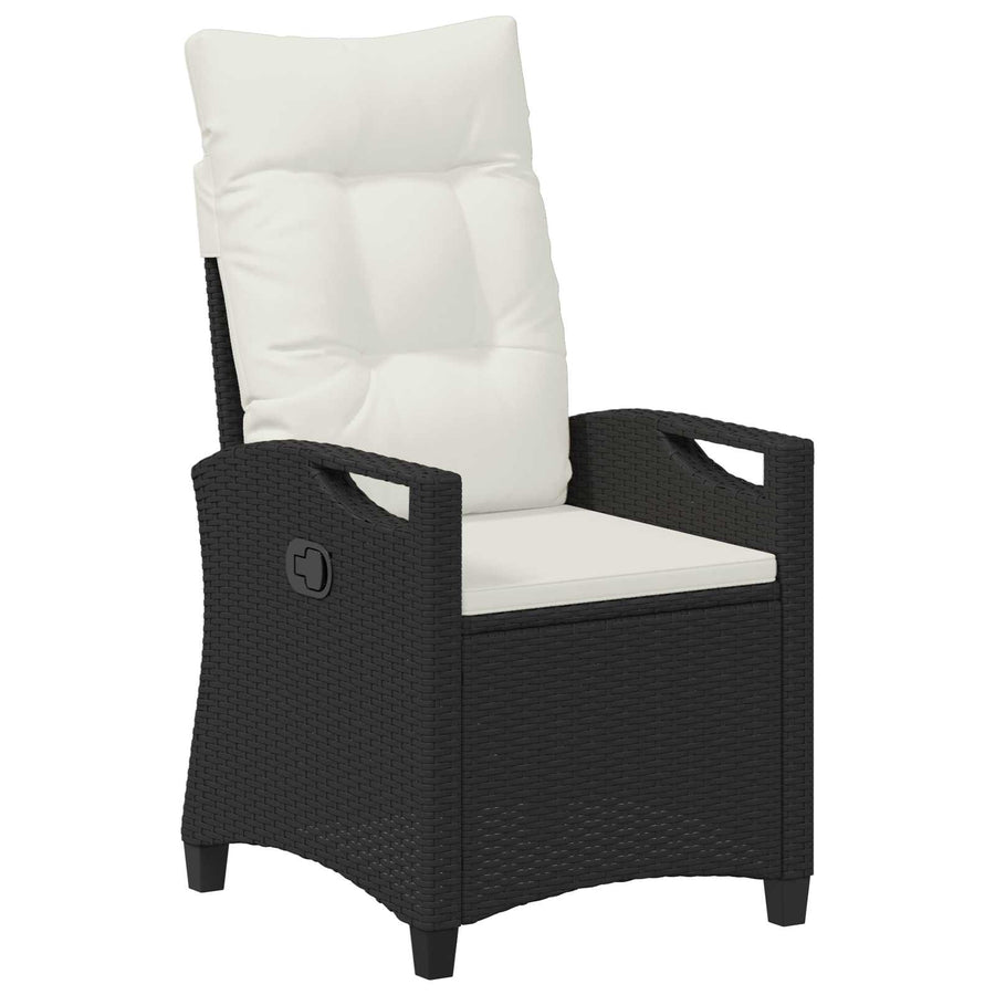 Tuinstoel 2 pcs Zwart en Crème 56 x 60 x 112 cm