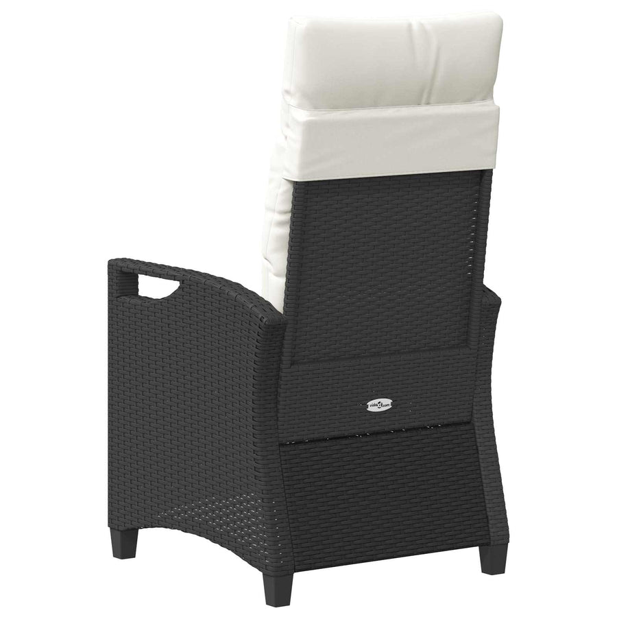 Tuinstoel 2 pcs Zwart en Crème 56 x 60 x 112 cm