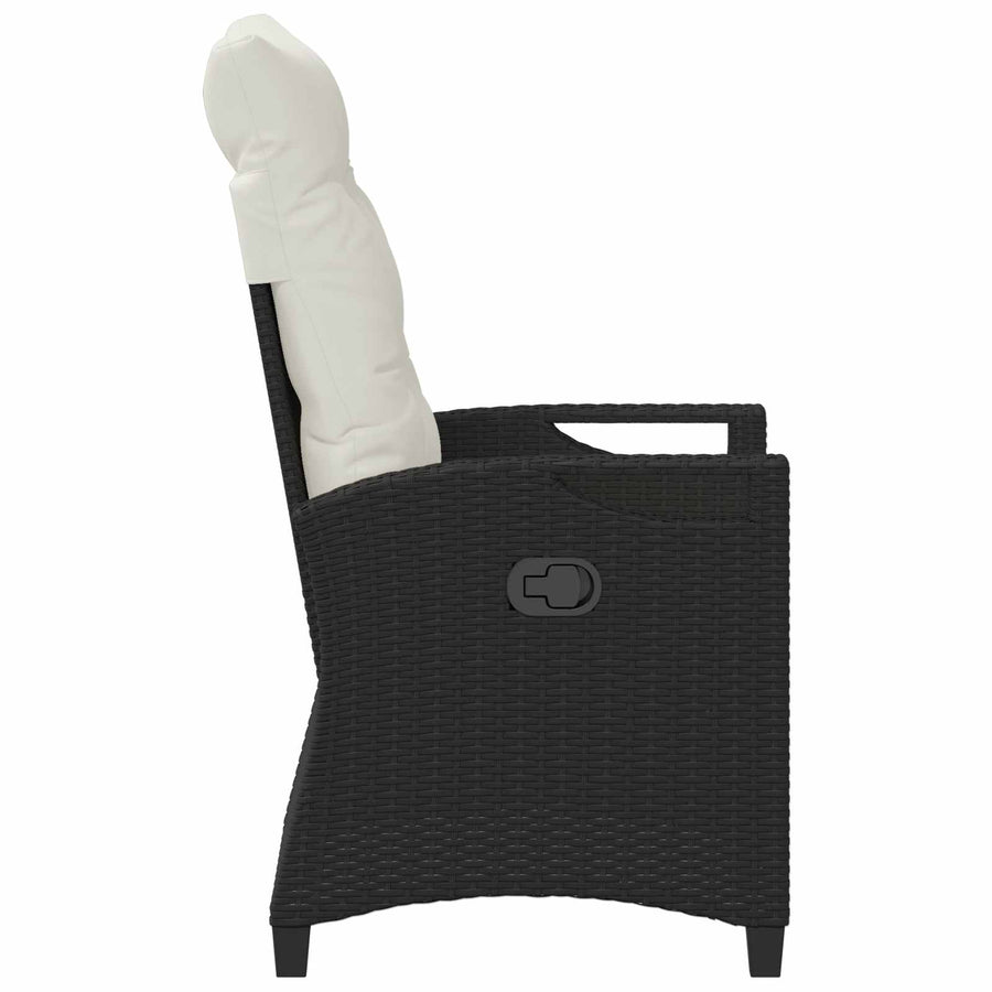 Tuinstoel 2 pcs Zwart en Crème 56 x 60 x 112 cm