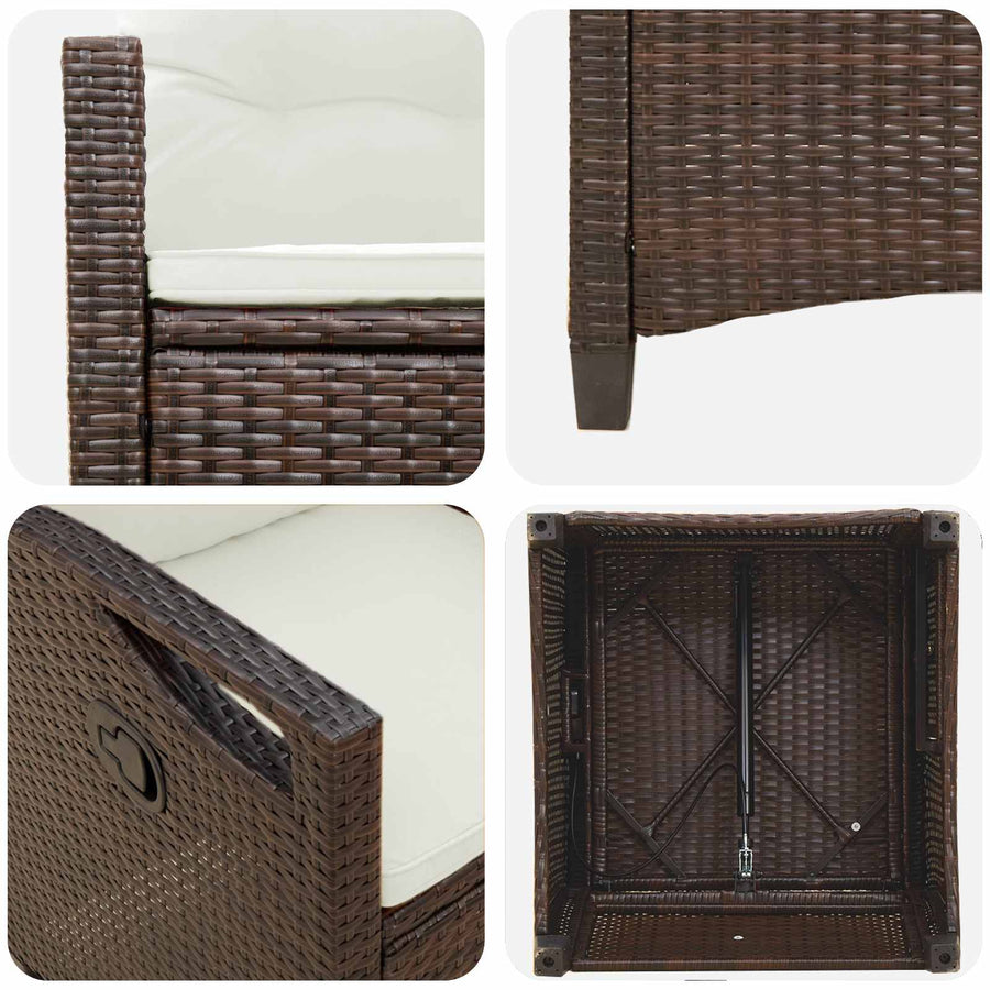 Tuinstoel 2 pcs Bruin en Crème 56 x 60 x 112 cm