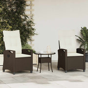 Tuinstoel 2 stuks bruin crème 56x60x112 cm