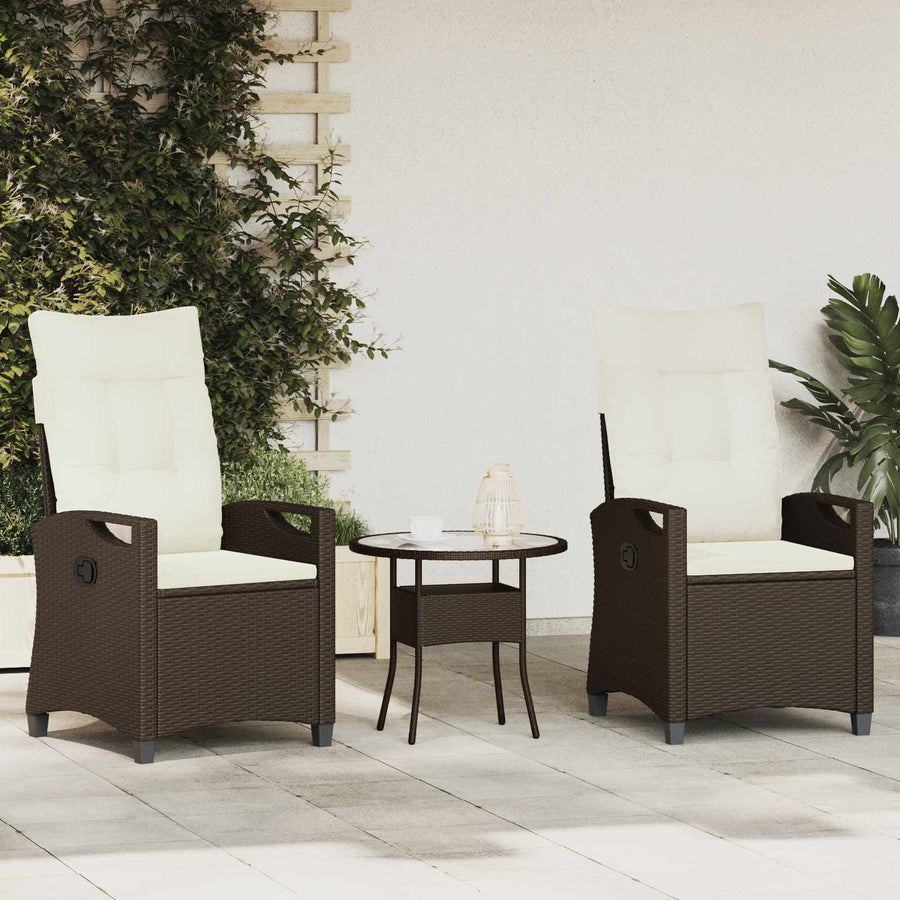 Tuinstoel 2 pcs Bruin en Crème 56 x 60 x 112 cm