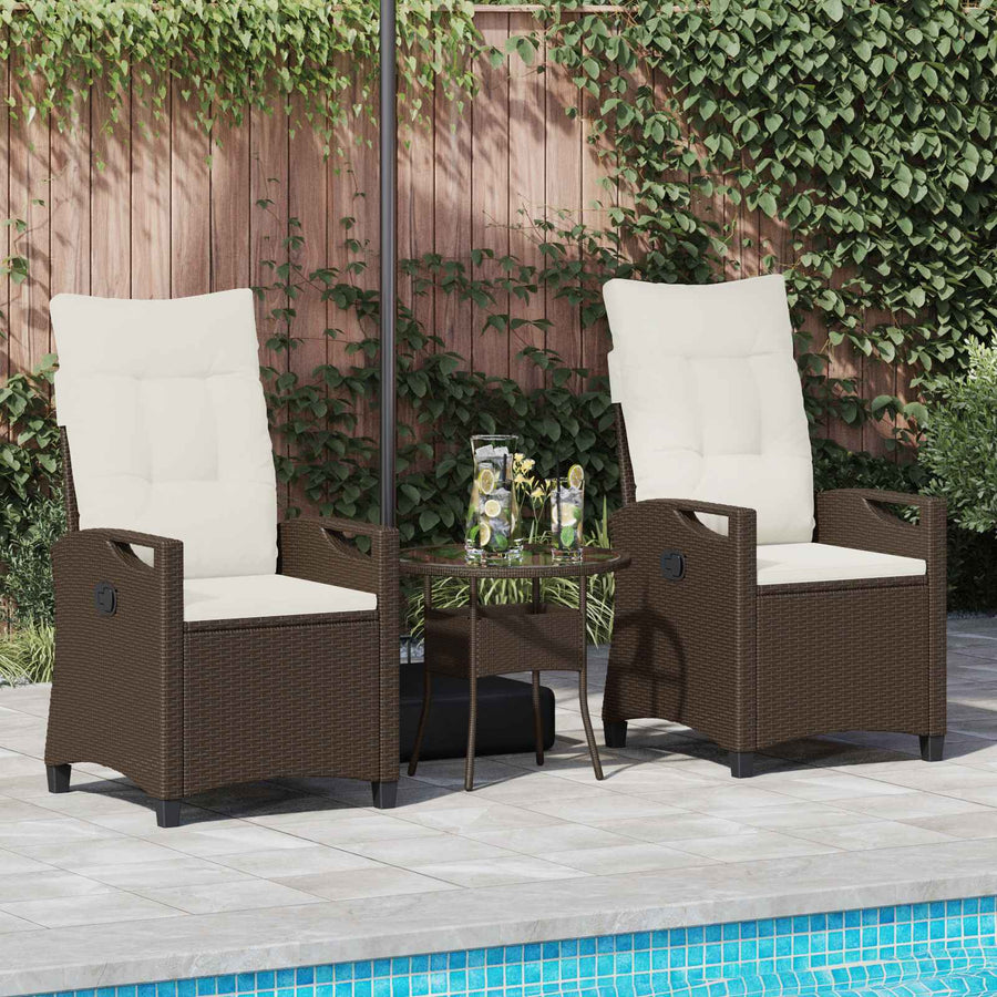 Tuinstoel 2 pcs Bruin en Crème 56 x 60 x 112 cm