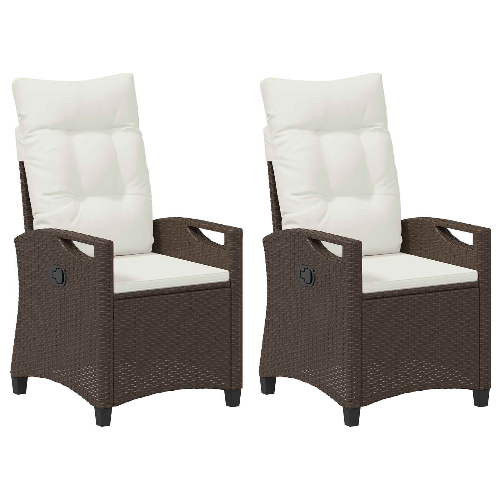 Tuinstoel 2 pcs Bruin en Crème 56 x 60 x 112 cm