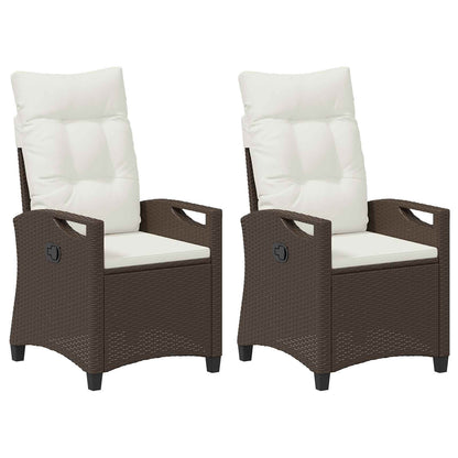 Tuinstoel 2 pcs Bruin en Crème 56 x 60 x 112 cm