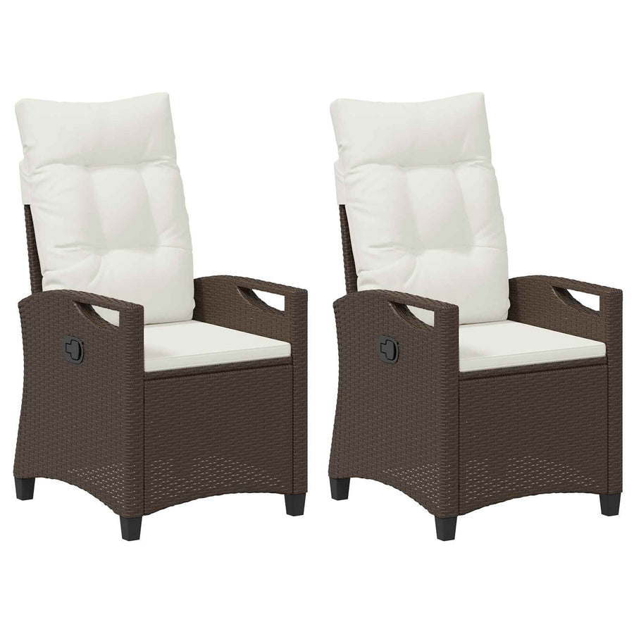 Tuinstoel 2 pcs Bruin en Crème 56 x 60 x 112 cm