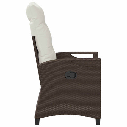 Tuinstoel 2 pcs Bruin en Crème 56 x 60 x 112 cm