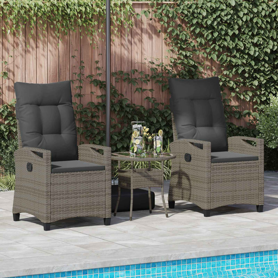 Tuinstoel 2 pcs Grijs en Donkergrijs 56 x 60 x 112 cm