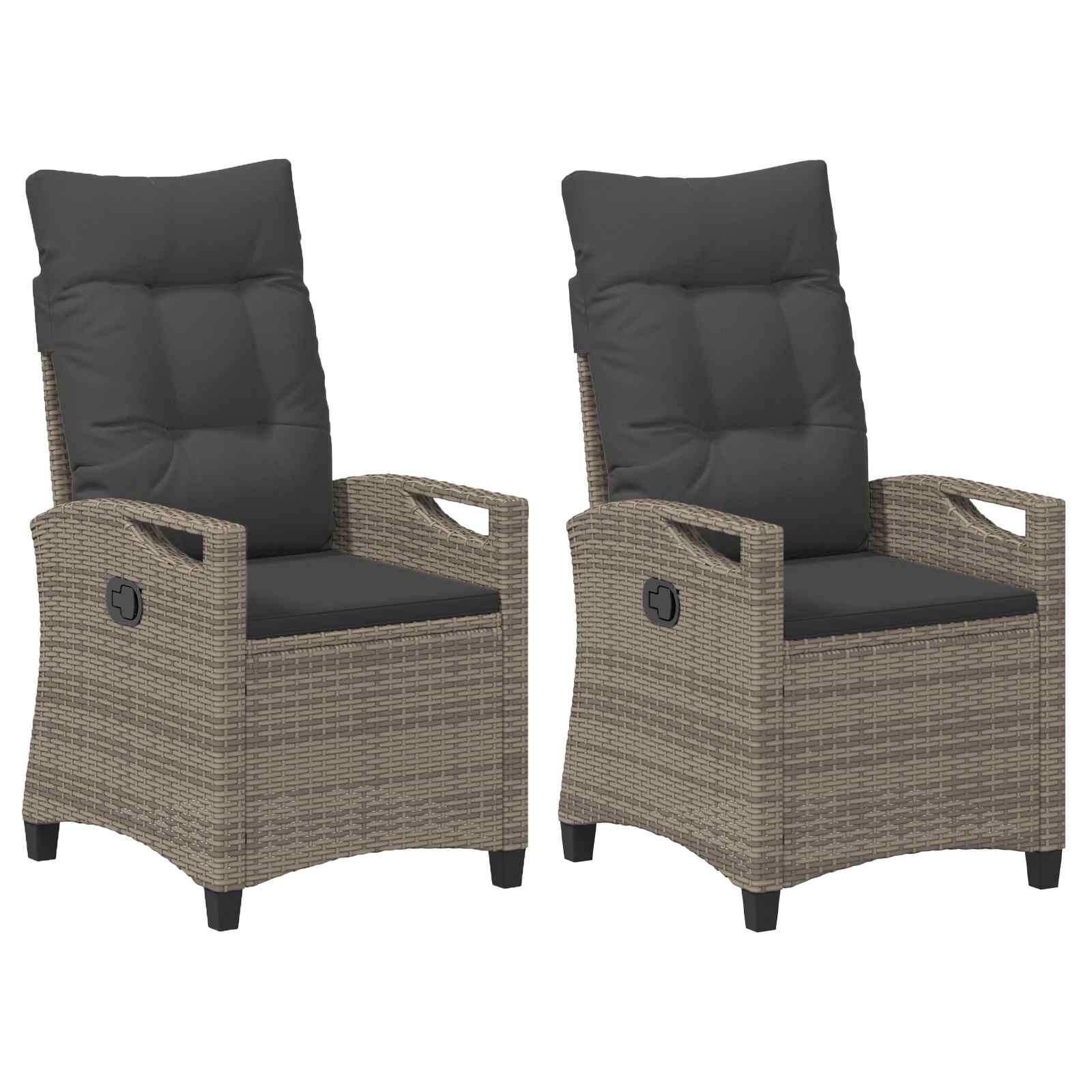 Tuinstoel 2 pcs Grijs en Donkergrijs 56 x 60 x 112 cm