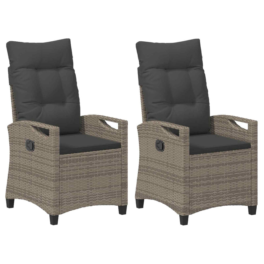 Tuinstoel 2 pcs Grijs en Donkergrijs 56 x 60 x 112 cm