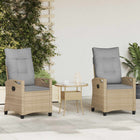 Garden Chairs 2 pcs Beige and Light Grey 56 x 60 x 112 cm
