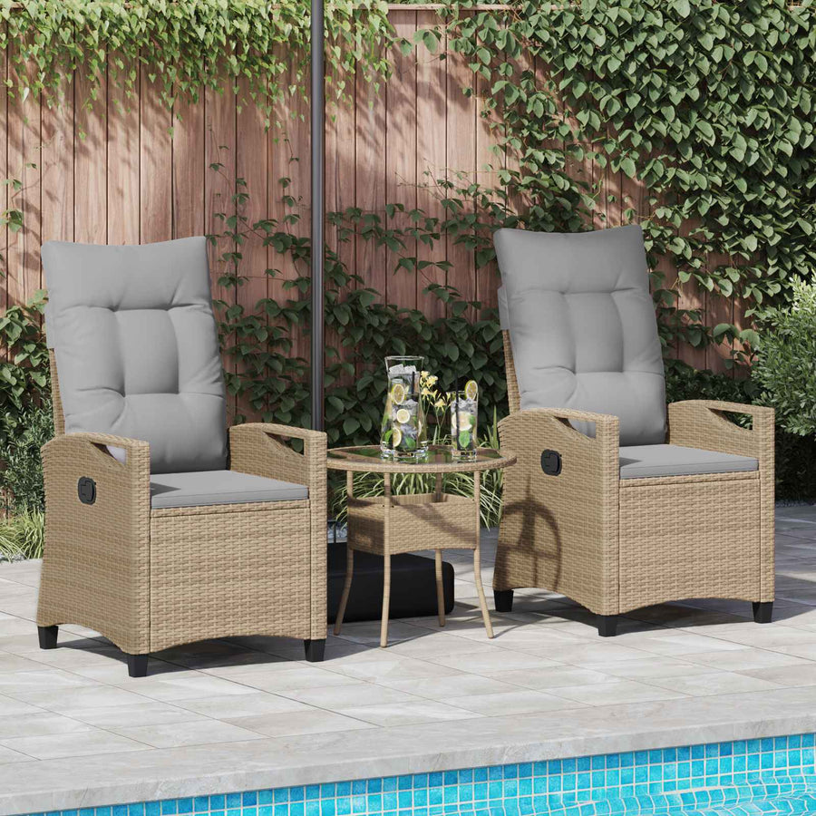 Tuinstoel 2 pcs Beige en Licht Grijs 56 x 60 x 112 cm