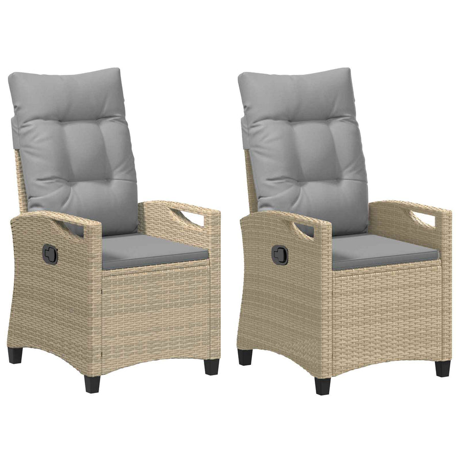 Tuinstoel 2 pcs Beige en Licht Grijs 56 x 60 x 112 cm