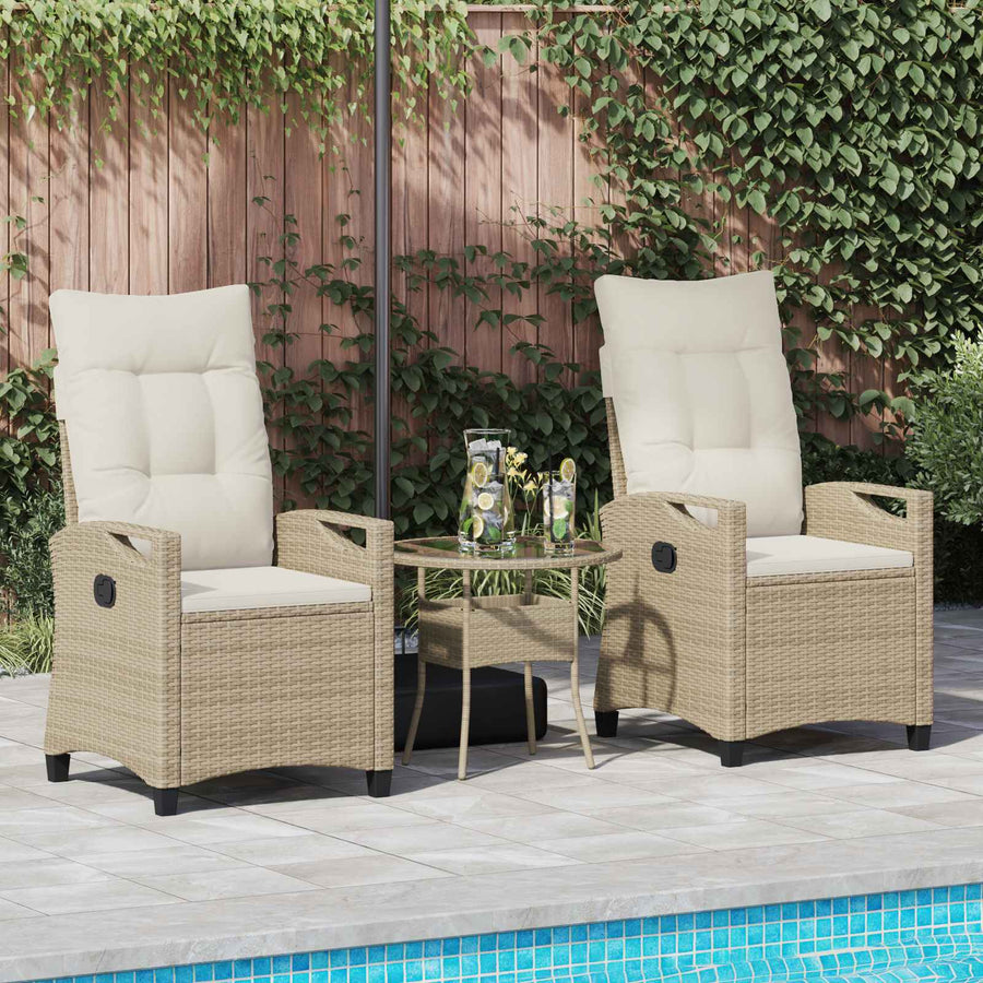 Tuinstoel 2 pcs Beige en Crème 56 x 60 x 112 cm
