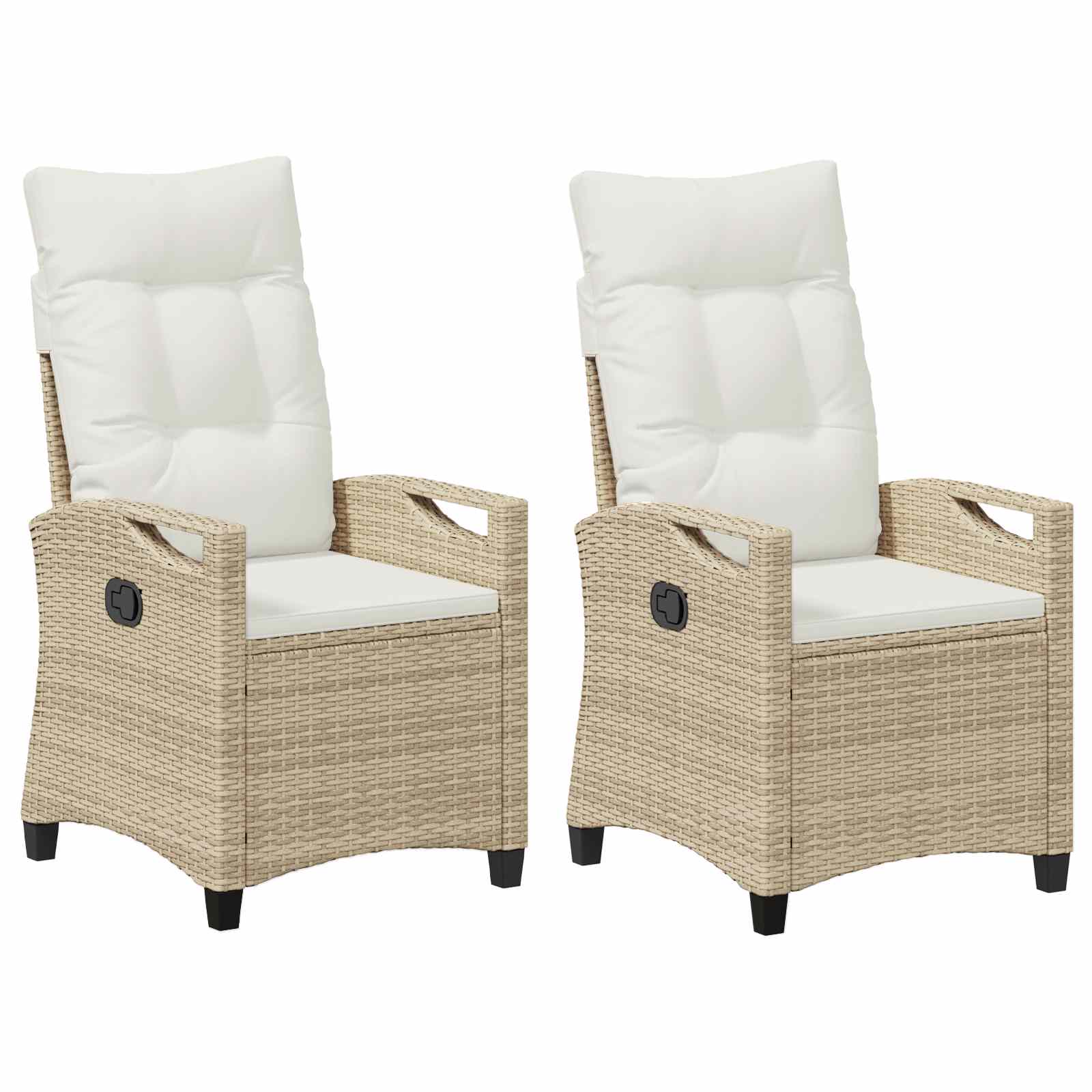 Tuinstoel 2 pcs Beige en Crème 56 x 60 x 112 cm